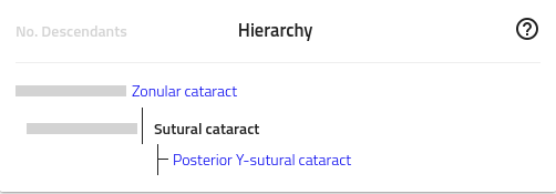 Hierarchy of term sutural cataract