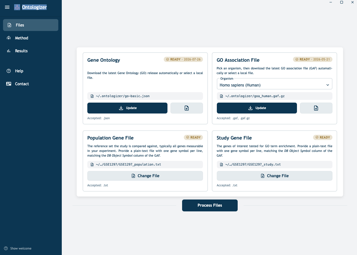 Ontologizer files interface