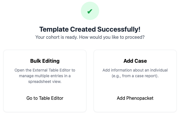 New Cohort Creation